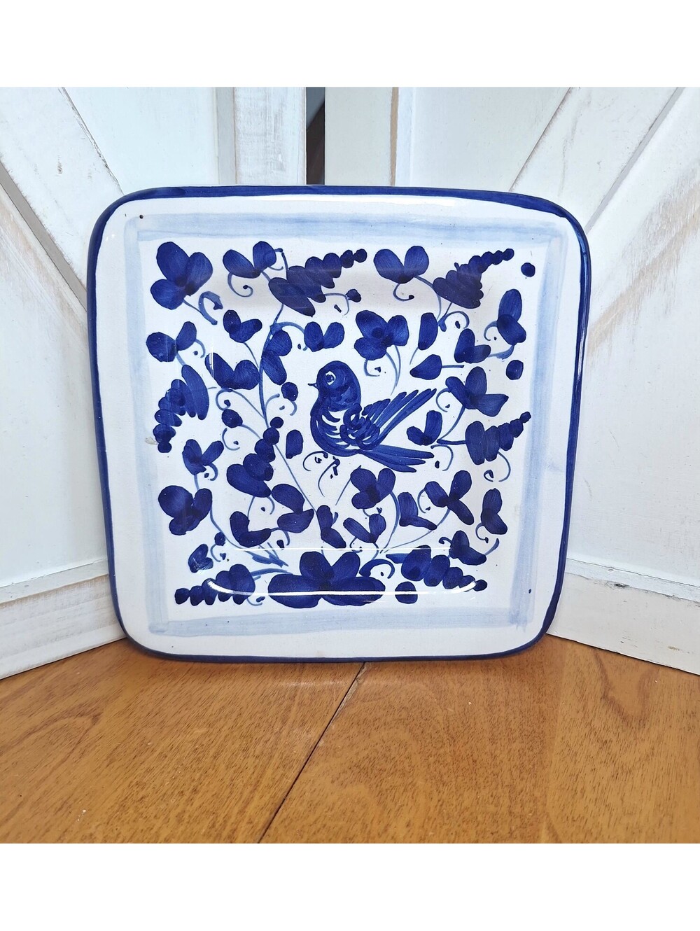 Sambuco Mario Blue Bird Ceramic Dish Made in Italy Vintage 6.5" X 6.5"